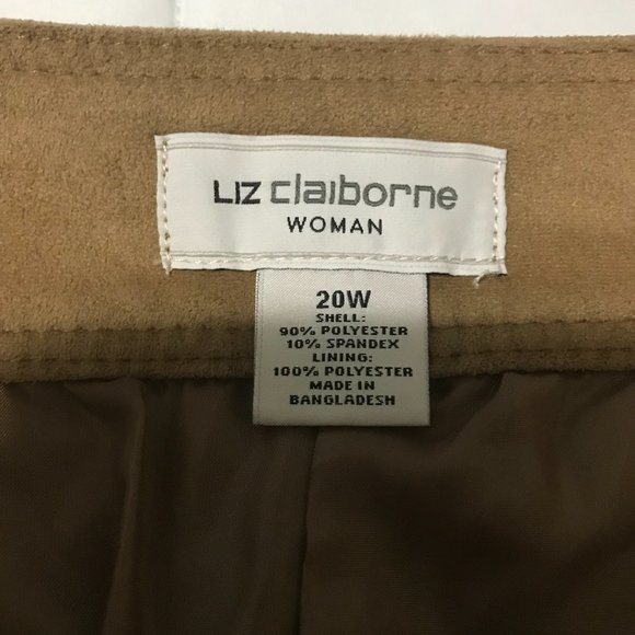 Fashionable tan skirt with pockets Liz Claiborne Woman 20W - Looks like suede! - Picture 6 of 6
